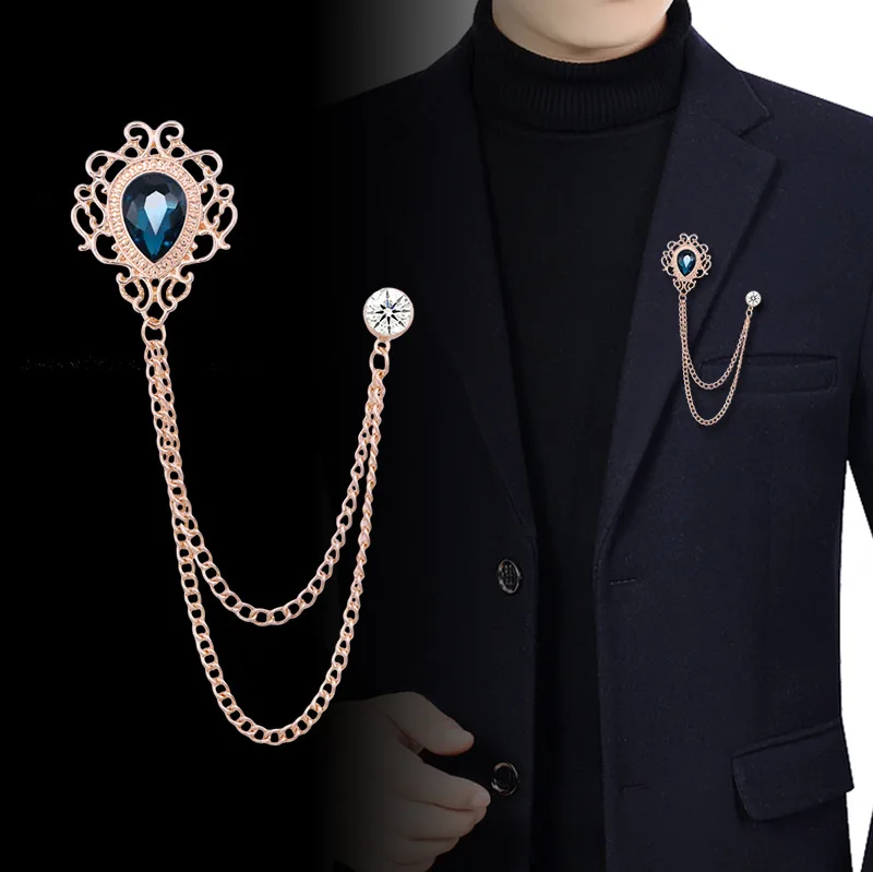 Men'S Accessories Vintage - 뉴 빈티지 태슬 체인 라인스톤 크리스탈