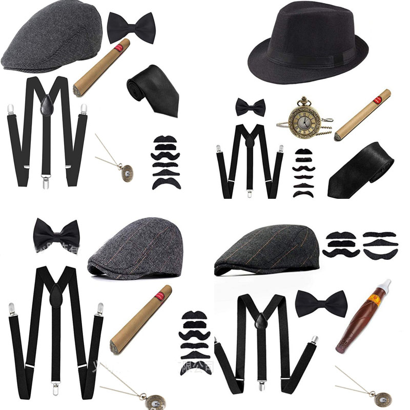Men'S Accessories In The 1920S - 남성용 할로윈 코스프레 갱스터 세트, 파티