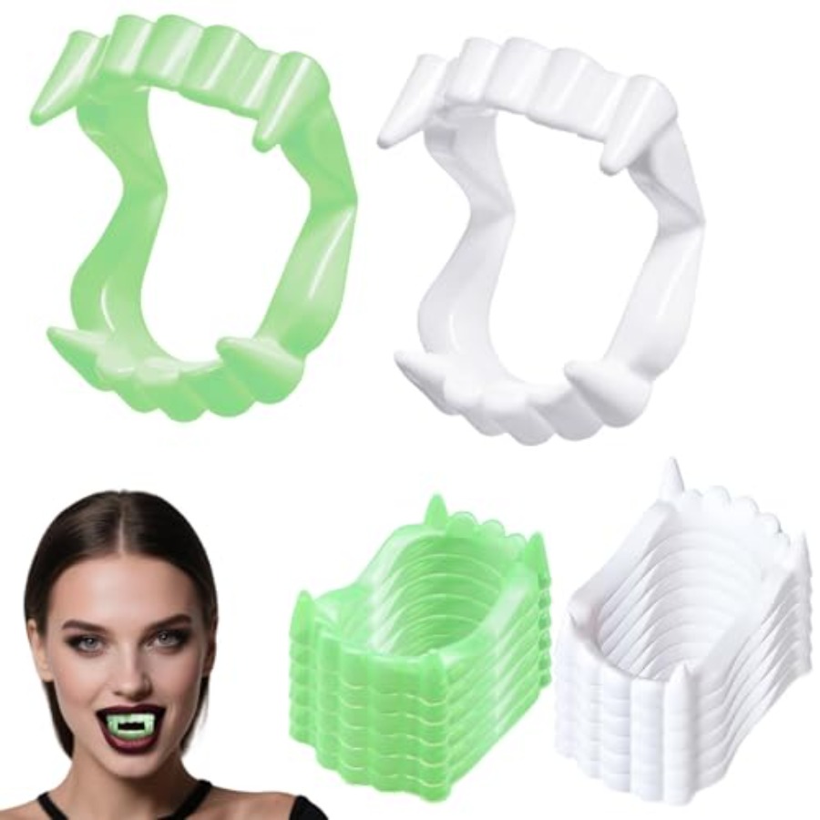 Men'S Vampire Accessories - 12개 할로윈 흰색 송곳니 뱀파이어 이빨