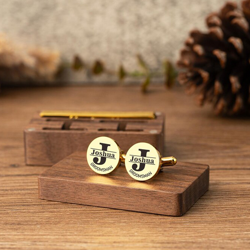 Tie Clip Set - 개인화 된 신랑 들러리 커프스 단추