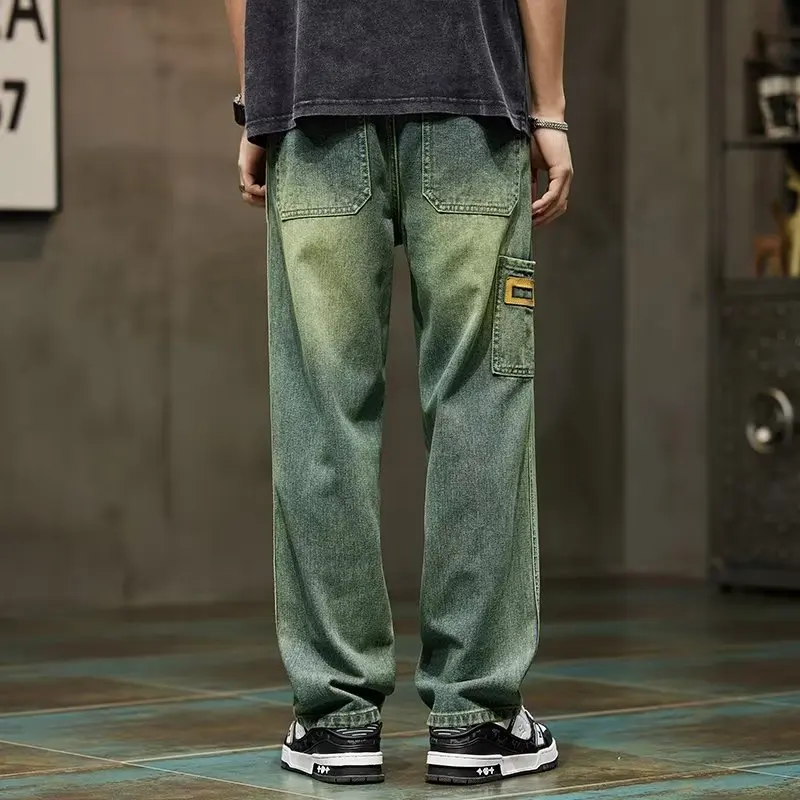 Men'S Accessories For Jeans - 한국 패션 빈티지 청바지 남성 헐렁한