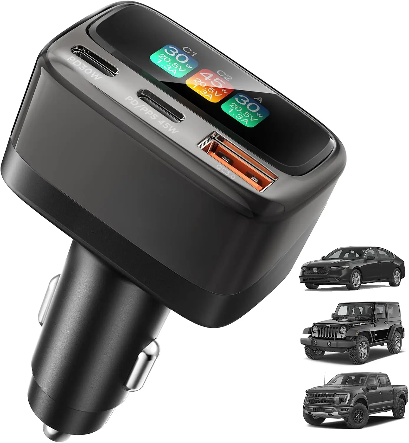 Men'S Accessories - 105W USB C 차량용 충전기(디지털 컬러