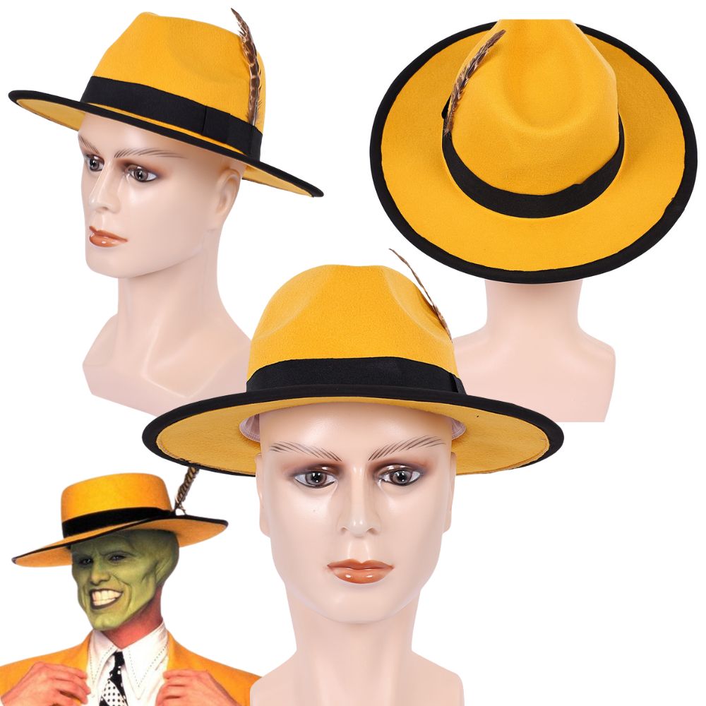 Men Accessories Gift Set - 마스크 짐 캐리 코스프레 깃털 모자