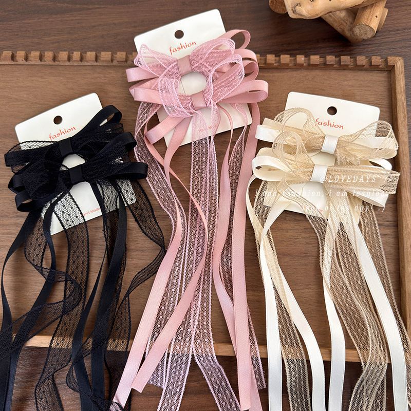 Tie Clip Set - 2 개/대 레이스 새틴 리본 활