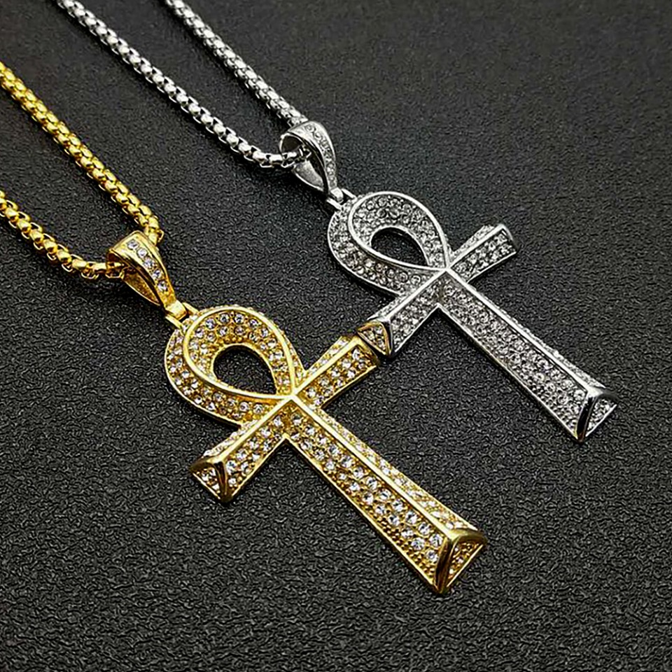 Men Accessories Egypt - 고딕 빈티지 스테인리스 스틸 앙크 십자가