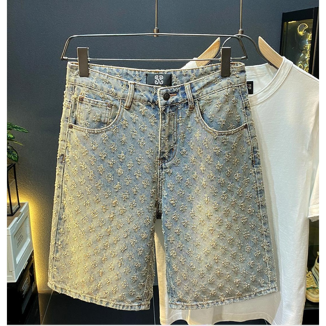 Men'S Accessories For Jeans - 여름 하이 스트리트 데님 반바지 남성