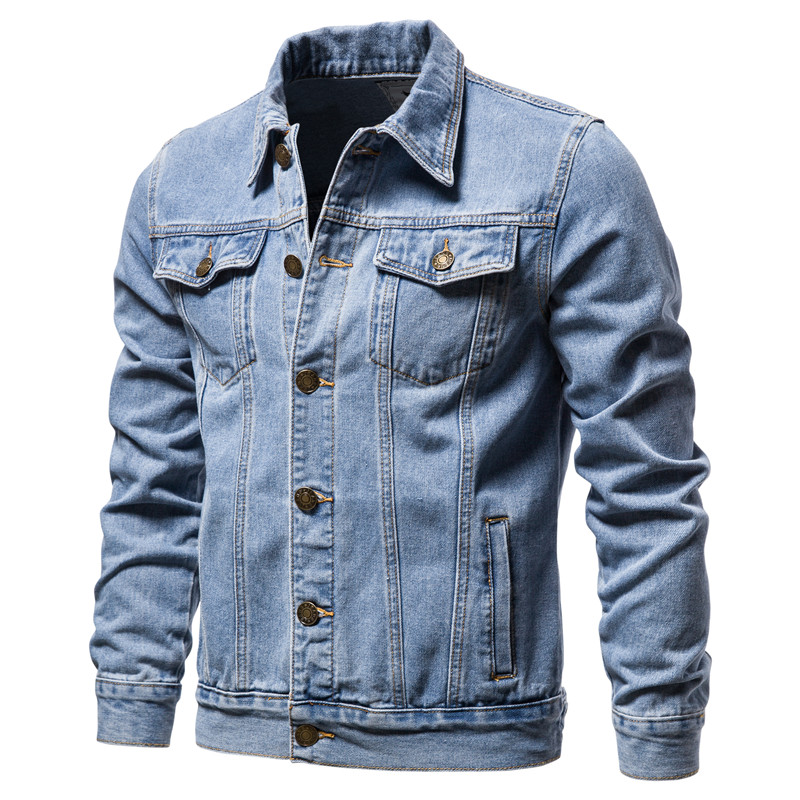 Men'S Accessories For Jeans - 2025 가을 남성 솔리드 데님 재킷