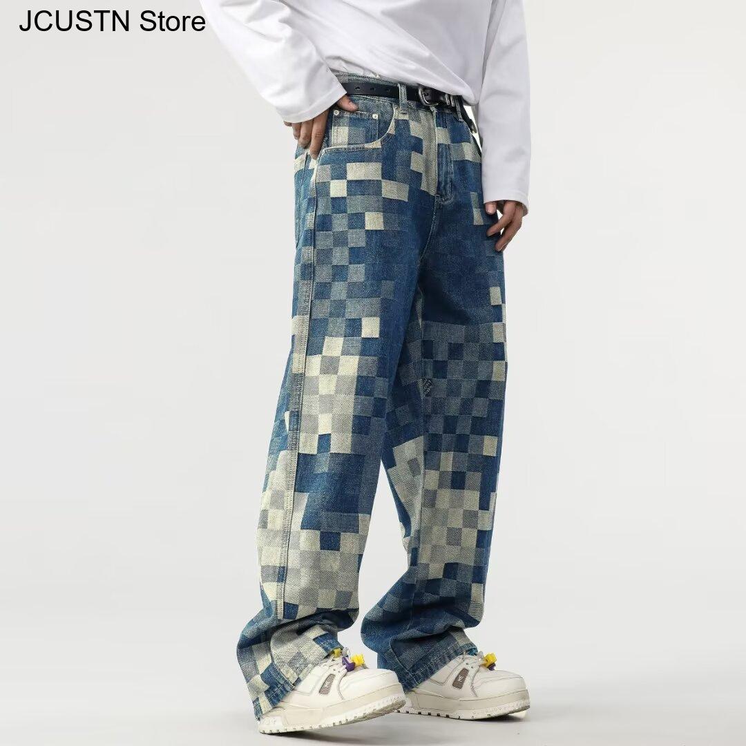 남성 트렌디 스트레이트 레그 팬츠 루즈 피트 남성 코튼 - Men'S Accessories For Jeans 리뷰 및 가격