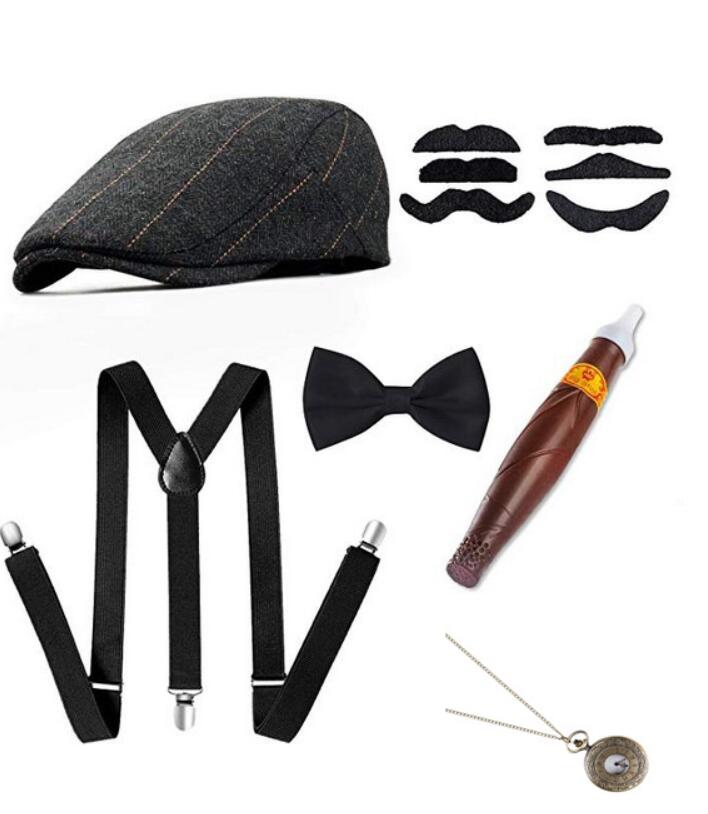 남성용 할로윈 코스프레 갱스터 세트, 파티 소품 베레모 - Men'S Accessories In The 1920S 리뷰 및 가격