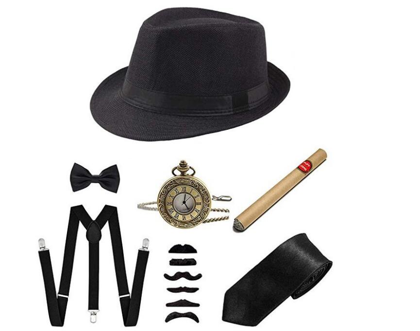 남성용 할로윈 코스프레 갱스터 세트, 파티 소품 베레모 - Men'S Accessories In The 1920S 리뷰 및 가격