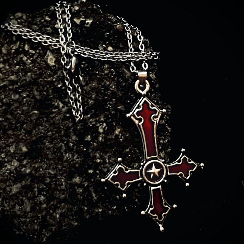여성을위한 고딕 크로스 목걸이 남성 펑크 할로우 플라워 - Men'S Vampire Accessories 리뷰 및 가격