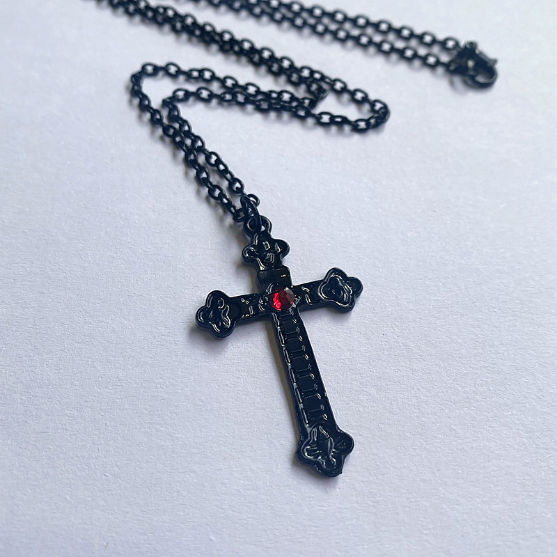 여성을위한 고딕 크로스 목걸이 남성 펑크 할로우 플라워 - Men'S Vampire Accessories 리뷰 및 가격