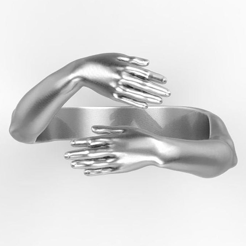 빈티지 사랑 포옹 손 여성을위한 오픈 반지/남성 성명  - Men'S Accessories Hand Bands 리뷰 및 가격