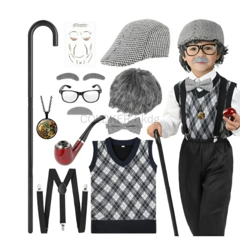 할로윈 축제 할아버지 의상 액세서리 세트 100일 학교 - Men'S Accessories In The 1920S 리뷰 및 가격