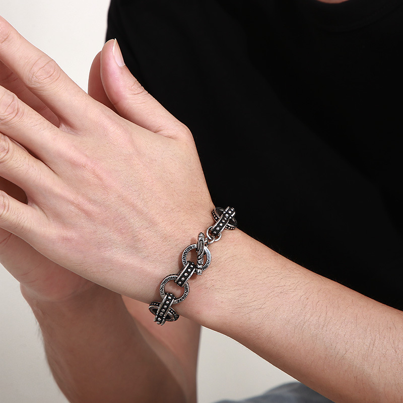 남성용 펑크 레트로 자전거 바이커 체인 팔찌, 록 힙합 - Men'S Accessories Hand Bands 리뷰 및 가격