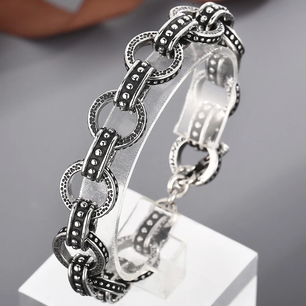 남성용 펑크 레트로 자전거 바이커 체인 팔찌, 록 힙합 - Men'S Accessories Hand Bands 리뷰 및 가격