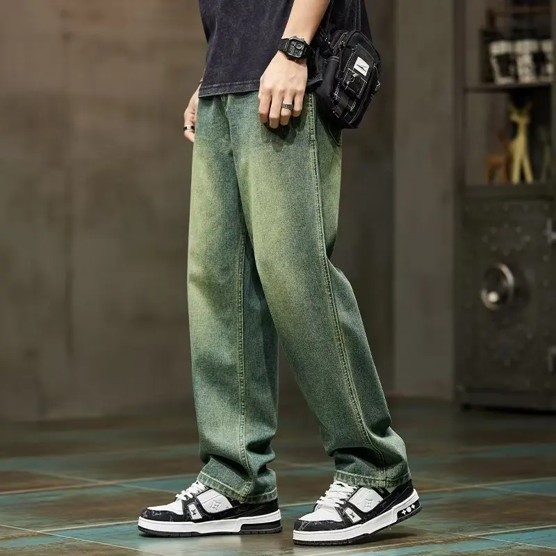 한국 패션 빈티지 청바지 남성 헐렁한 바지 하이 스트리 - Men'S Accessories For Jeans 리뷰 및 가격