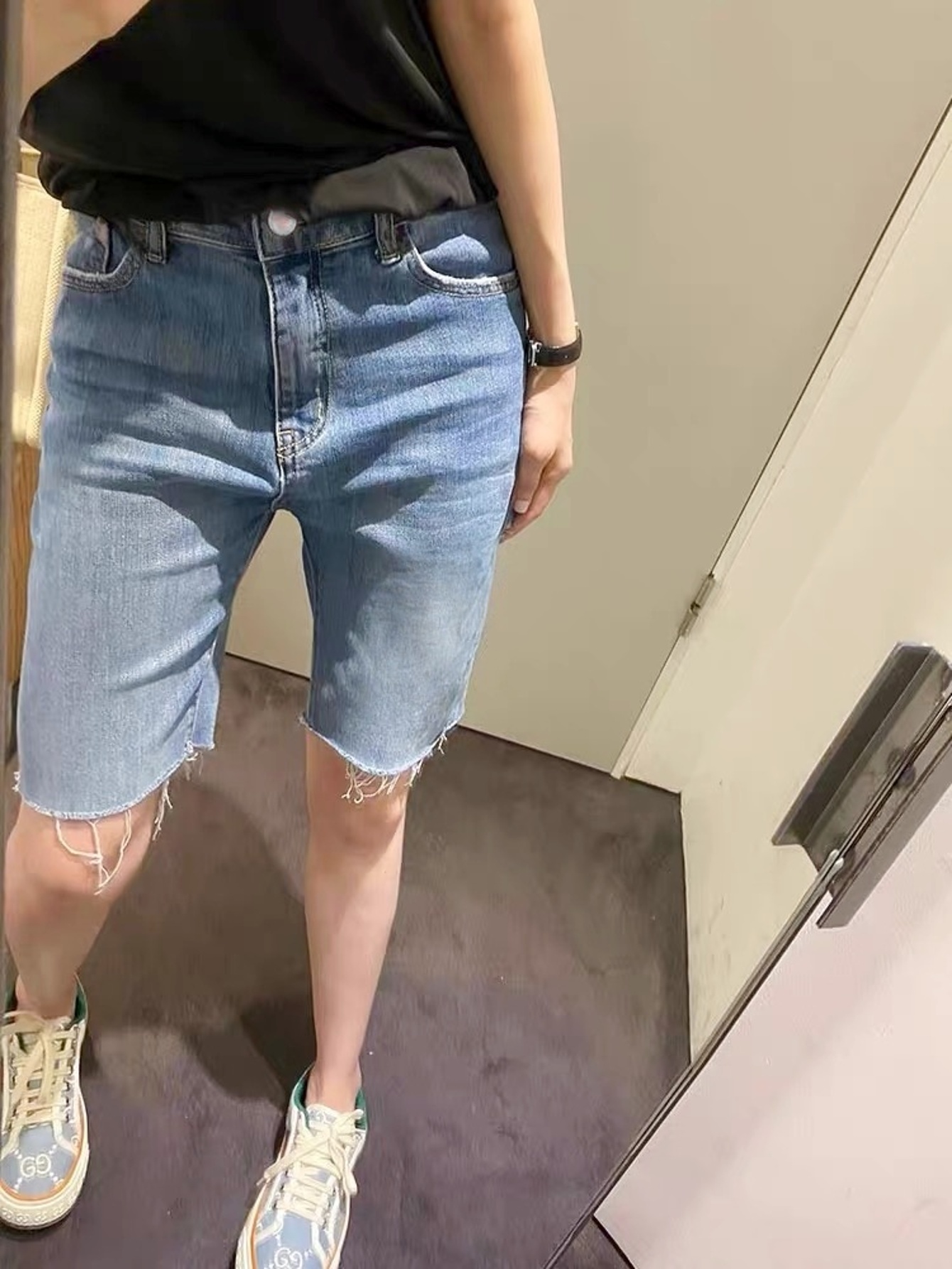 하라주쿠 청바지 남성용 블루 슬림 데님 반바지 스트리트 - Men'S Accessories For Jeans 리뷰 및 가격