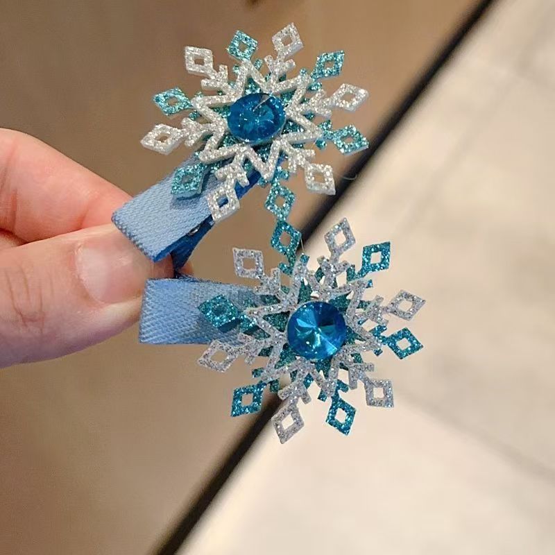 어린이 헤어 액세서리 세트 2개입 공주 눈꽃송이 클립  - Tie Clip Set 리뷰 및 가격