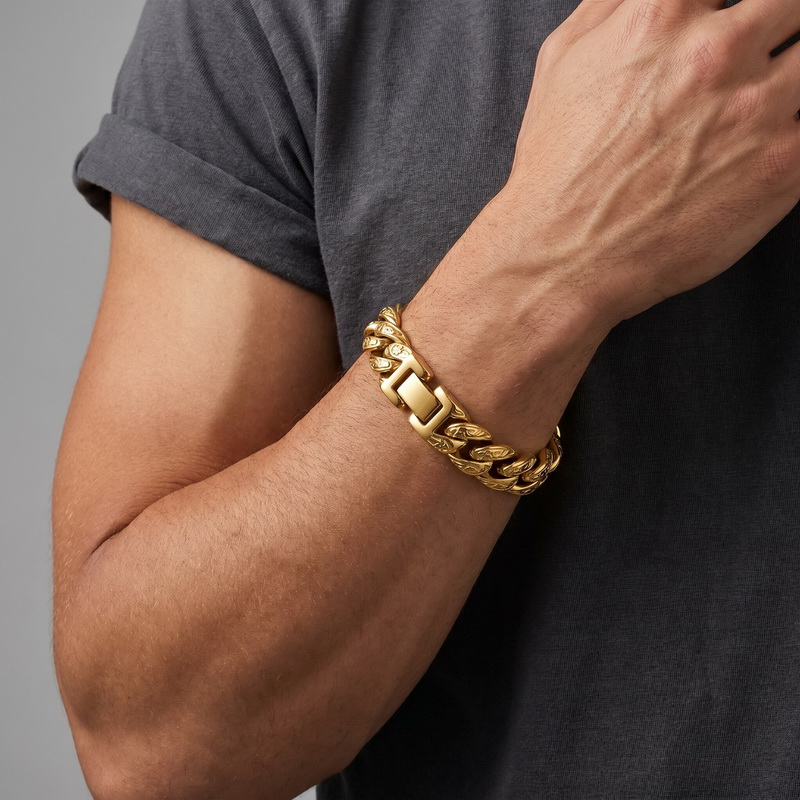 남성용 팔찌 13MM 와이드 스테인리스 스틸 커브 체인 - Men'S Accessories Hand Bands 리뷰 및 가격
