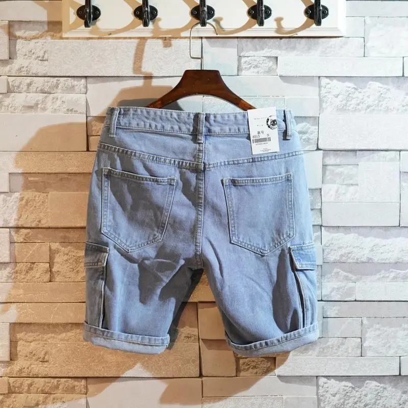 남성용 루즈핏 스트레이트 숏 데님 반바지, 포켓 배기  - Men'S Accessories For Jeans 리뷰 및 가격