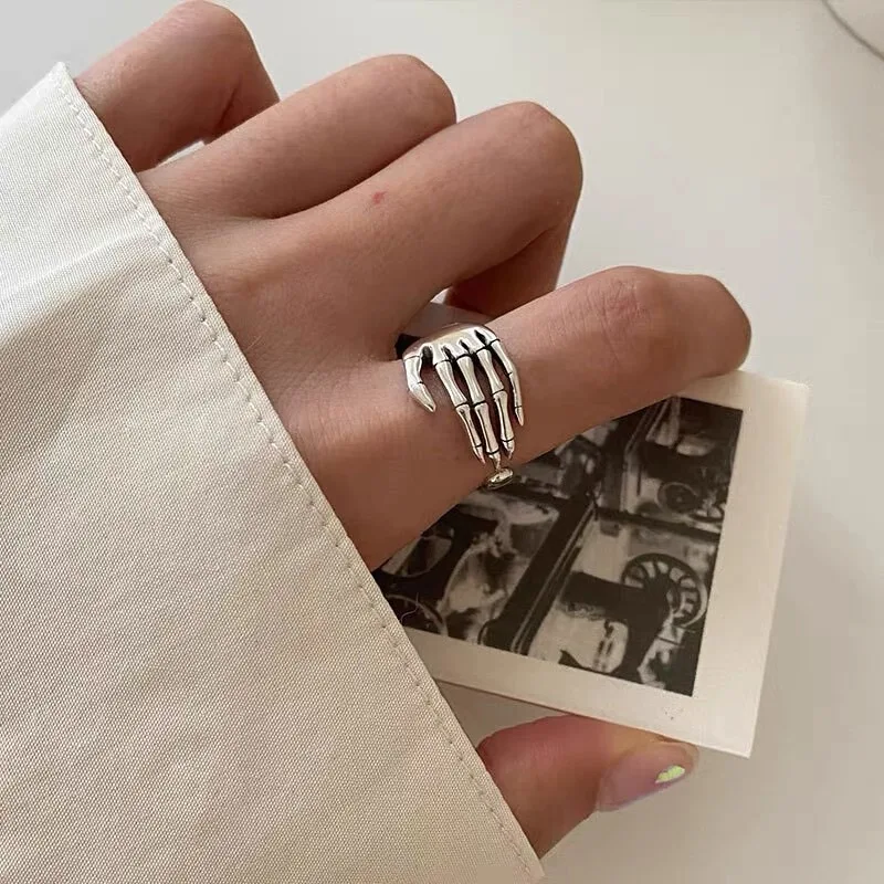 빈티지 해골 발톱 손 팜 오픈 링 쥬얼리 조정 가능한  - Men'S Accessories Hand Bands 리뷰 및 가격