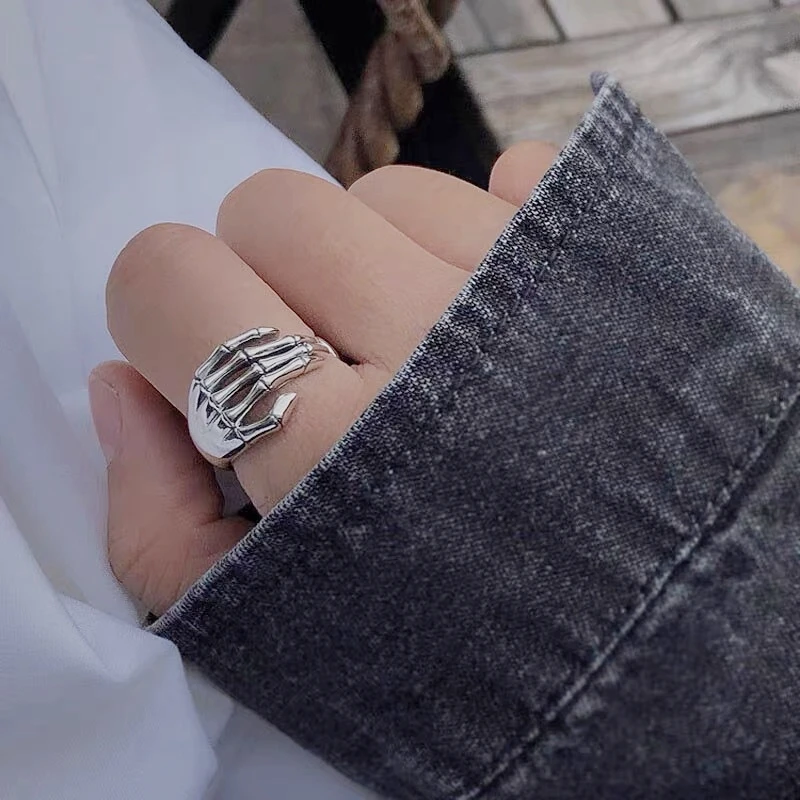 빈티지 해골 발톱 손 팜 오픈 링 쥬얼리 조정 가능한  - Men'S Accessories Hand Bands 리뷰 및 가격