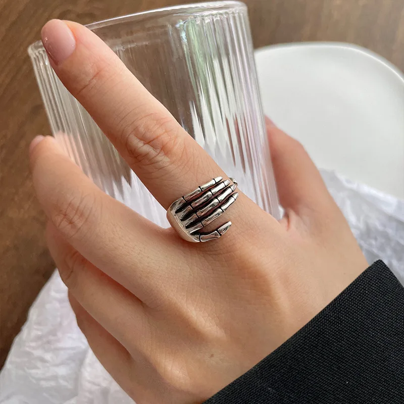 빈티지 해골 발톱 손 팜 오픈 링 쥬얼리 조정 가능한  - Men'S Accessories Hand Bands 리뷰 및 가격