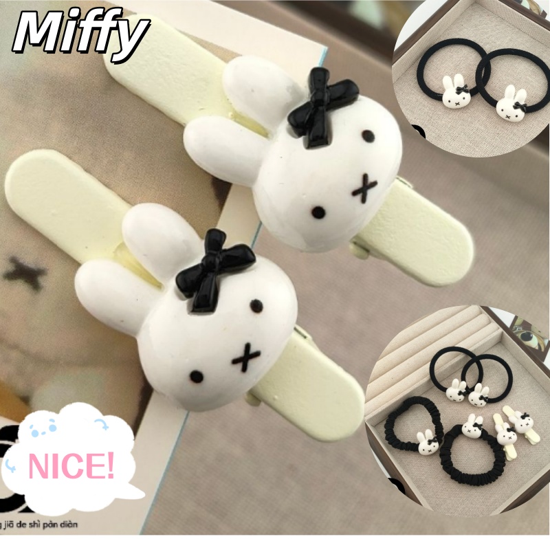 귀여운 미피 토끼 리본 머리끈, 블랙 만화 덕빌 클립  - Tie Clip Set 리뷰 및 가격