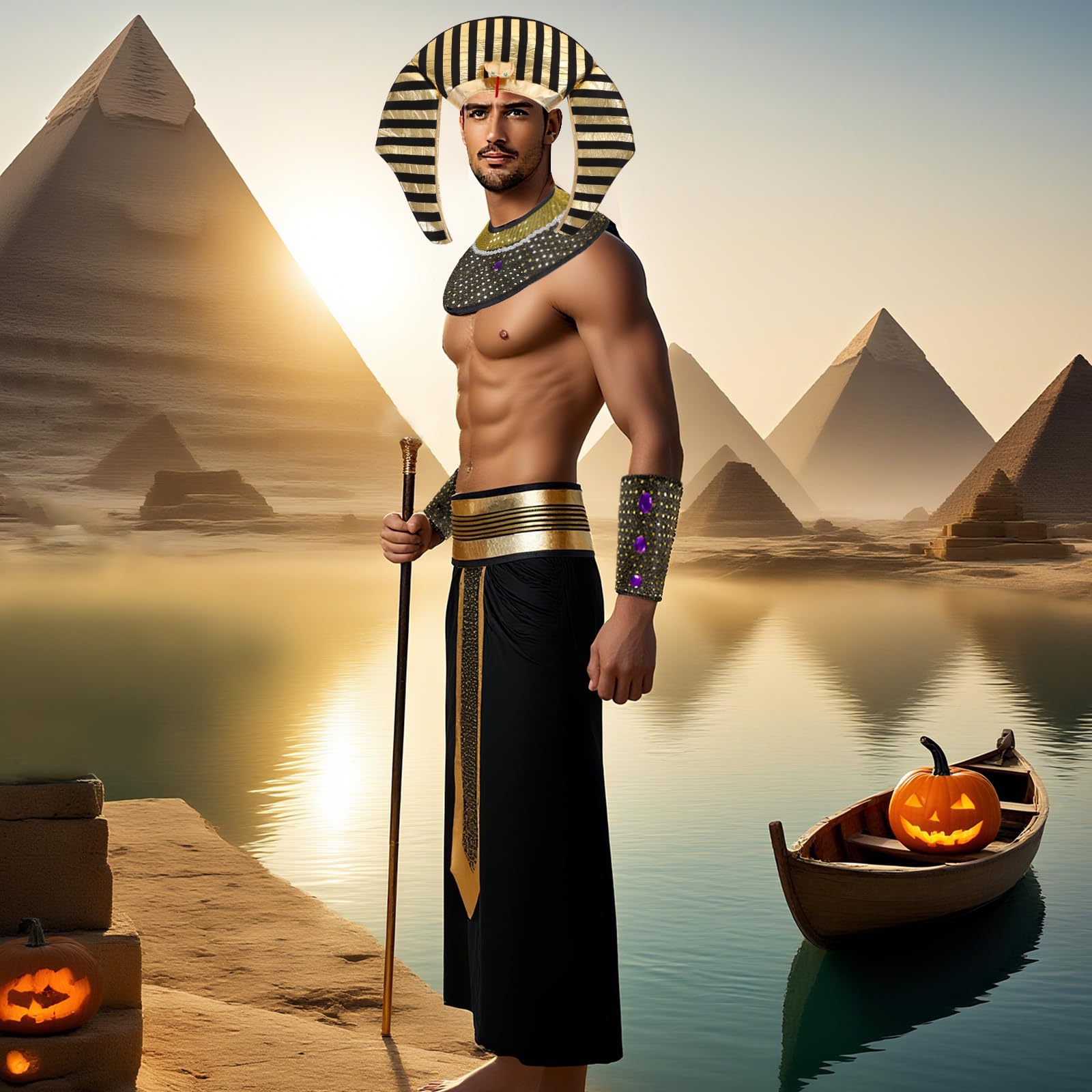 이집트 클레오파트라 의상 액세서리 파라오 헤드피스 칼라 - Men Accessories Egypt 리뷰 및 가격