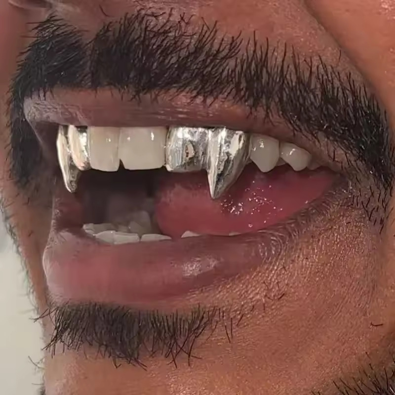탑그릴즈 뱀파이어 DIY 더블 팡스 그릴즈 광택 치아  - Men'S Vampire Accessories 리뷰 및 가격