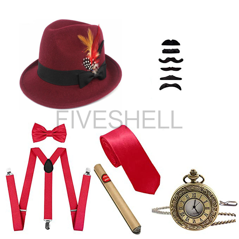 남성용 개츠비 갱스터 의상 액세서리 세트, 모자 교정기 - Men'S Accessories In The 1920S 리뷰 및 가격