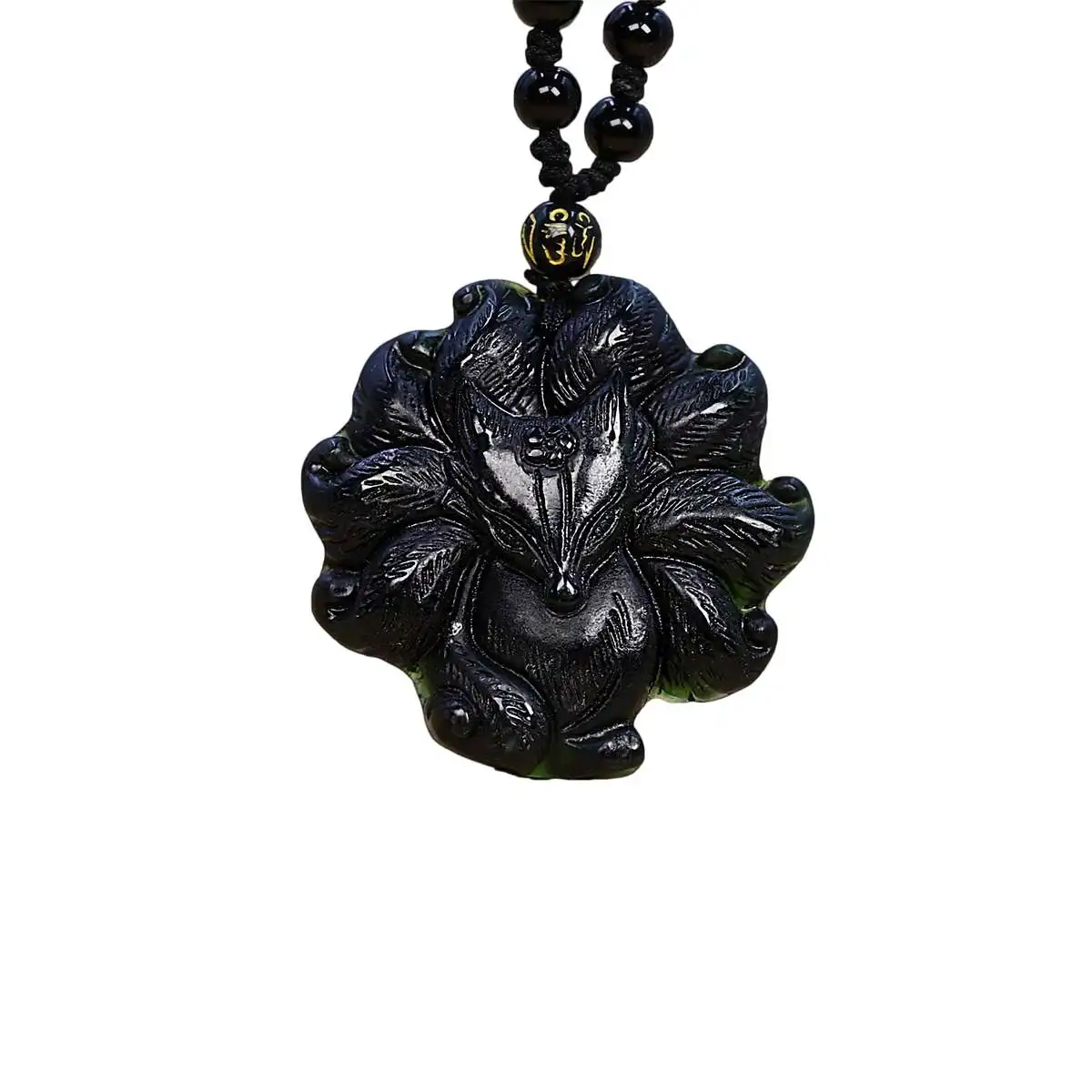 옥 9 꼬리 폭스 펜던트 블랙 목걸이 액세서리 보석 중 - Men'S Accessories Vintage 리뷰 및 가격