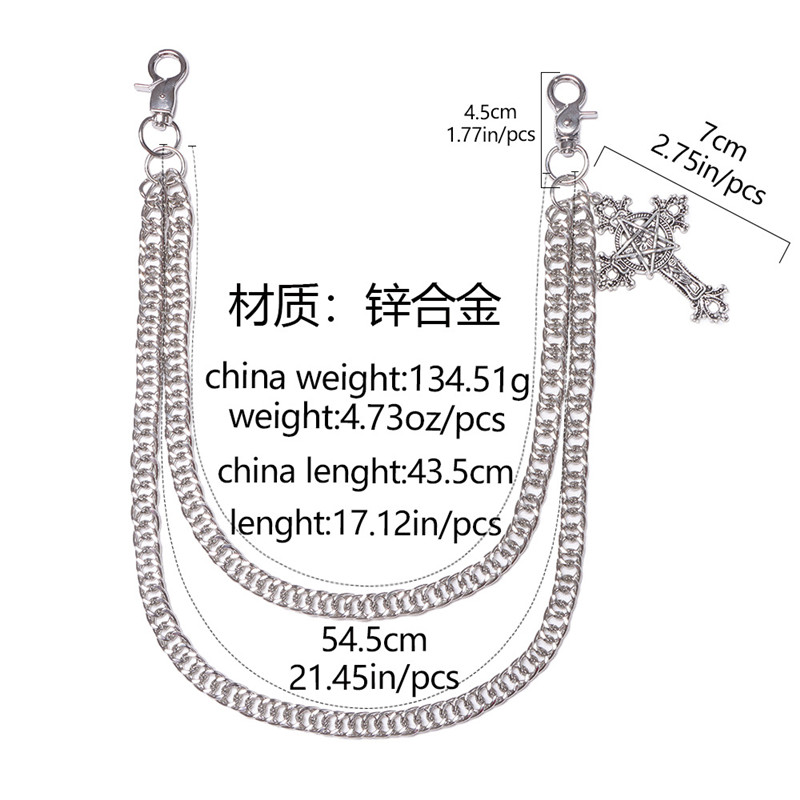 패션 펑크 금속 바지 체인 힙합 허리 체인 크로스 펜던 - Men Accessories Chain 리뷰 및 가격