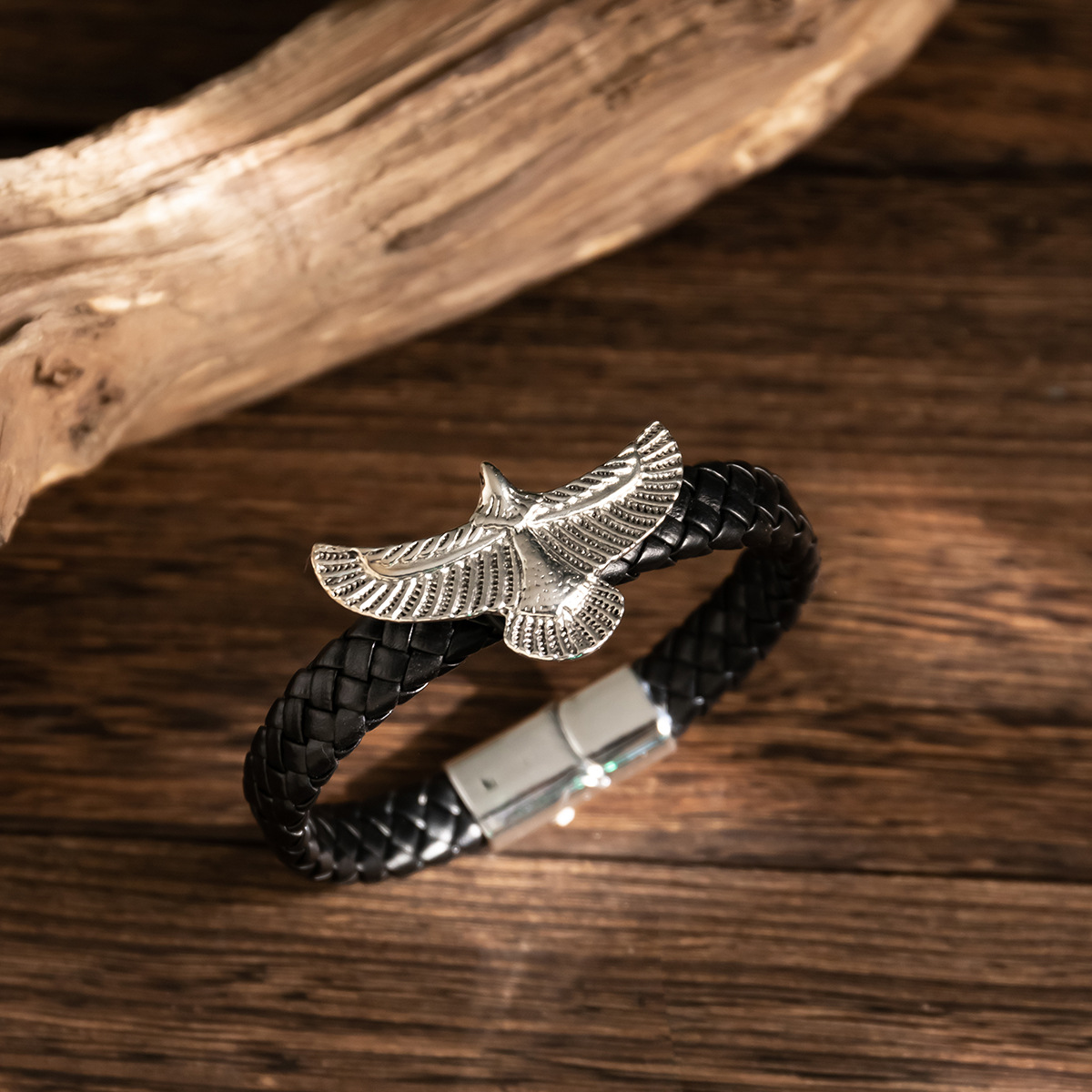 남성용 패션 이글 팔찌, 블랙 가죽 핸드 밴드, 마그네 - Men'S Accessories Hand Bands 리뷰 및 가격