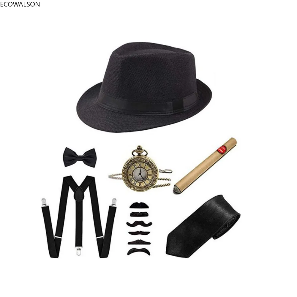 5피스 무대 의상 액세서리 세트 30년대 맨해튼 갱스터 - Men'S Accessories In The 1920S 리뷰 및 가격