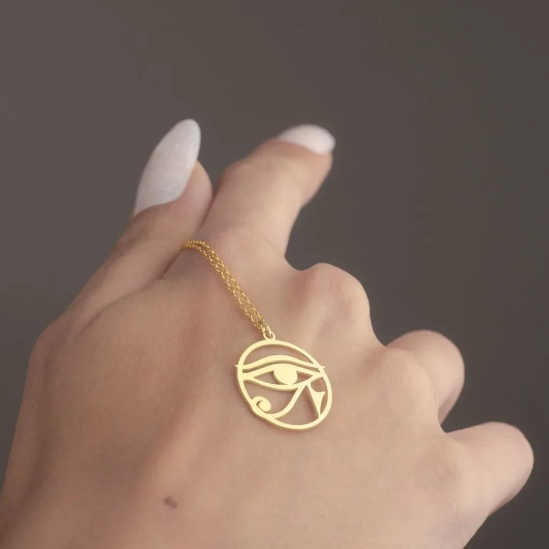 호루스 목걸이의 스테인레스 스틸 라운드 눈 여성을위한  - Men'S Accessories Jewelry Egypt 리뷰 및 가격