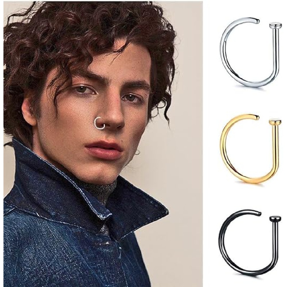 4개입 무피어싱 D형 코링, 가짜 코커프, 스테인리스  - Men Accessories Collection 리뷰 및 가격