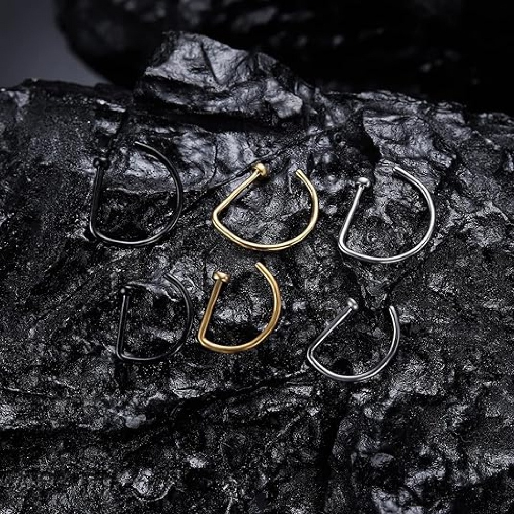 4개입 무피어싱 D형 코링, 가짜 코커프, 스테인리스  - Men Accessories Collection 리뷰 및 가격