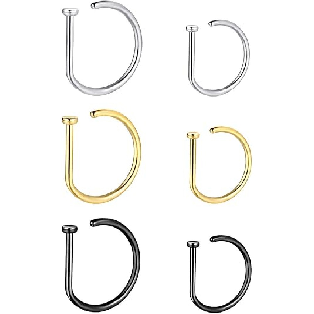 4개입 무피어싱 D형 코링, 가짜 코커프, 스테인리스  - Men Accessories Collection 리뷰 및 가격