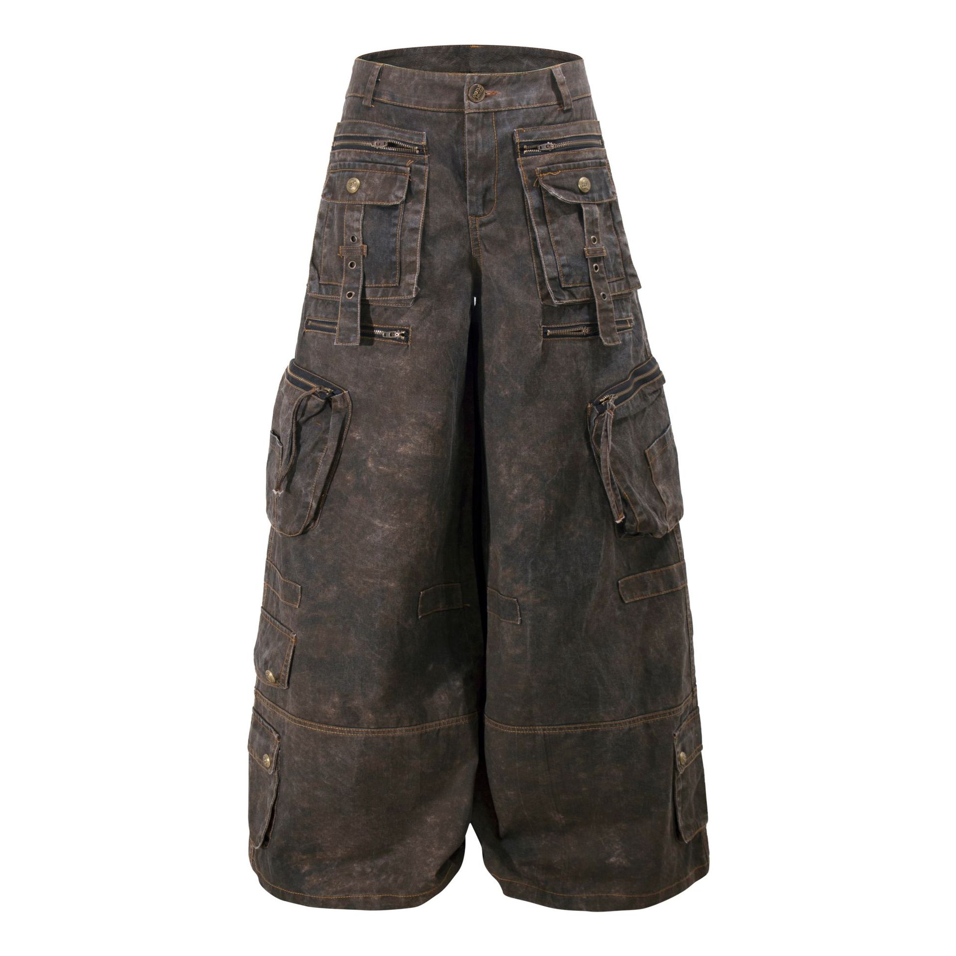 그런지 테크웨어 와이드 레그 카고 팬츠 Y2K 유틸리티 - Men'S Accessories For Jeans 리뷰 및 가격