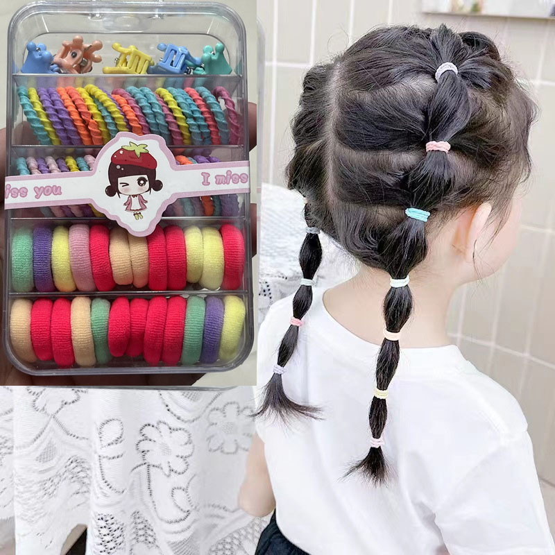 어린이용 컬러풀 탄성 헤어 고무 밴드, 아기머리끈,귀여 - Tie Clip Set 리뷰 및 가격