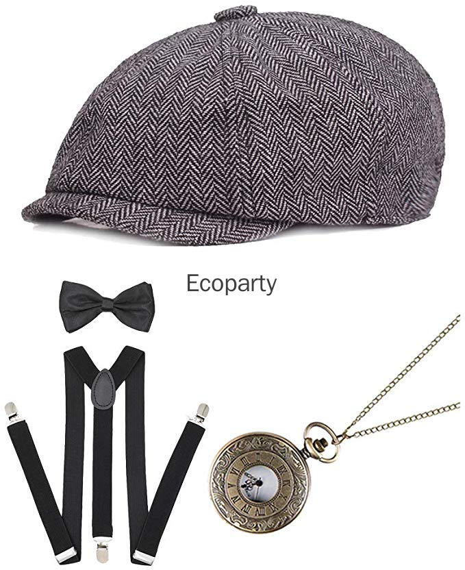 카니발 파티 로어링 남성용 1920년대 파나마 뉴스보이 - Men'S Accessories In The 1920S 리뷰 및 가격