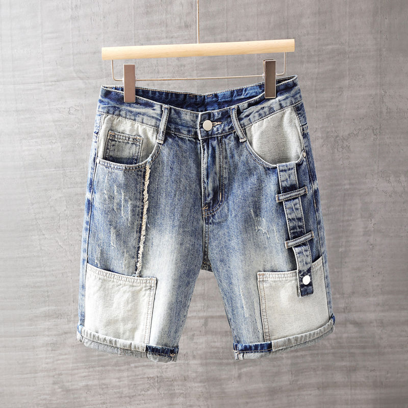 남성용 짧은 청바지 바지 포켓 세탁 블루 남성 데님 반 - Men'S Accessories For Jeans 리뷰 및 가격