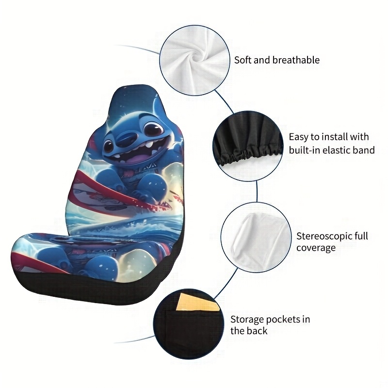 스티치 패턴 디자인 자동차 시트 커버, 귀여운 만화 자 - Men'S Accessories Vans 리뷰 및 가격