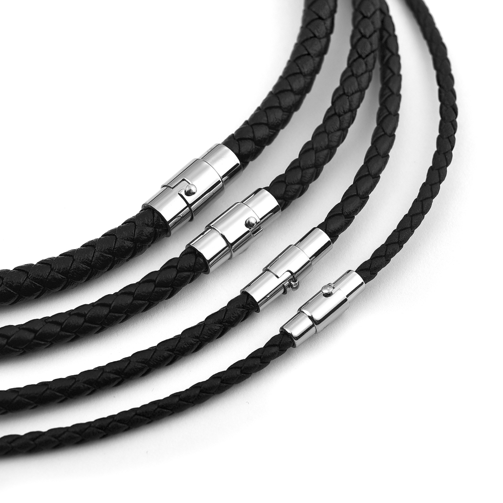 45/50/60cm 가죽 목걸이 왁스 로프, 스테인리스 - Men Accessories Chain 리뷰 및 가격