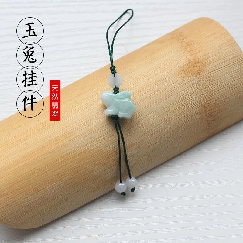 사용자 정의 천연 에메랄드 중국어 토끼 DIY 전화 체 - Men Accessories Chain 리뷰 및 가격