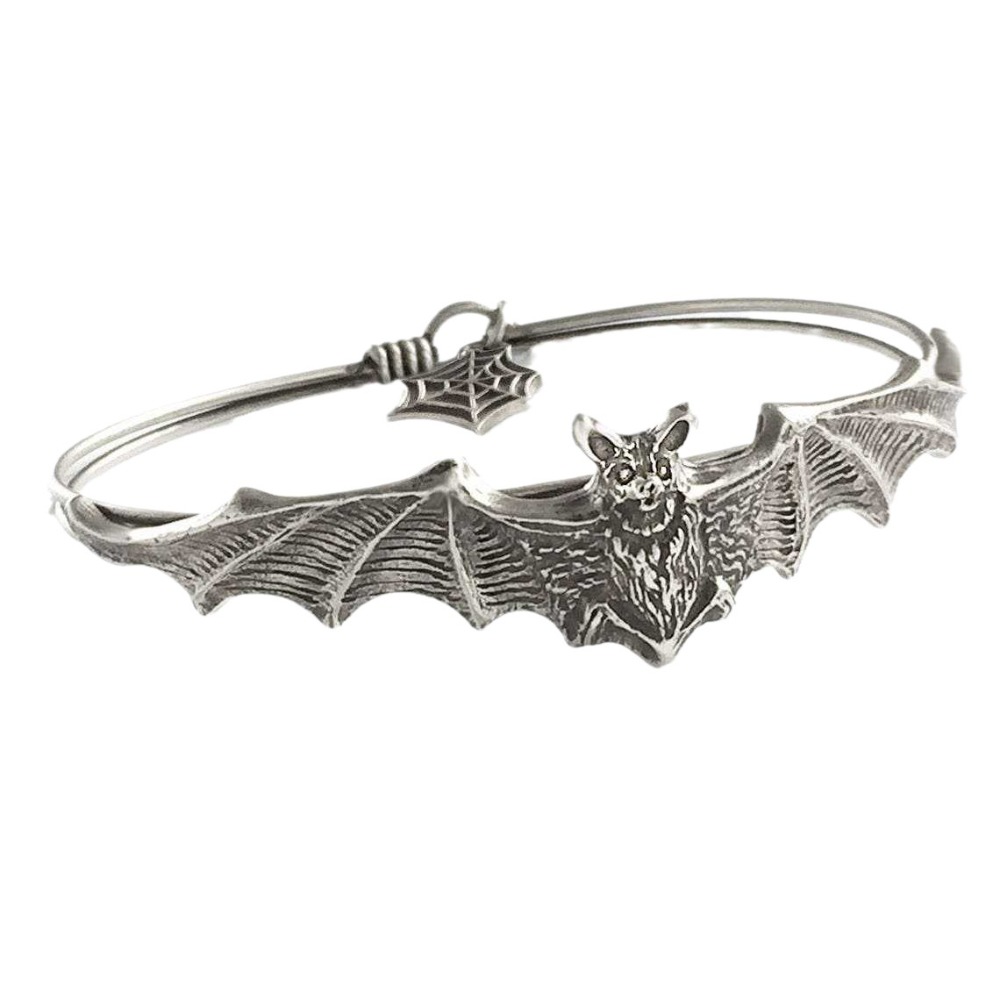 고딕 펑크 슬리버 컬러 뱀파이어 박쥐 펼쳐진 날개 여성 - Men'S Vampire Accessories 리뷰 및 가격