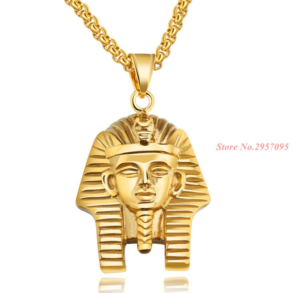 이집트 파라오 빈티지 펜던트, 스테인레스 스틸 골드 컬 - Men'S Accessories Jewelry Egypt 리뷰 및 가격