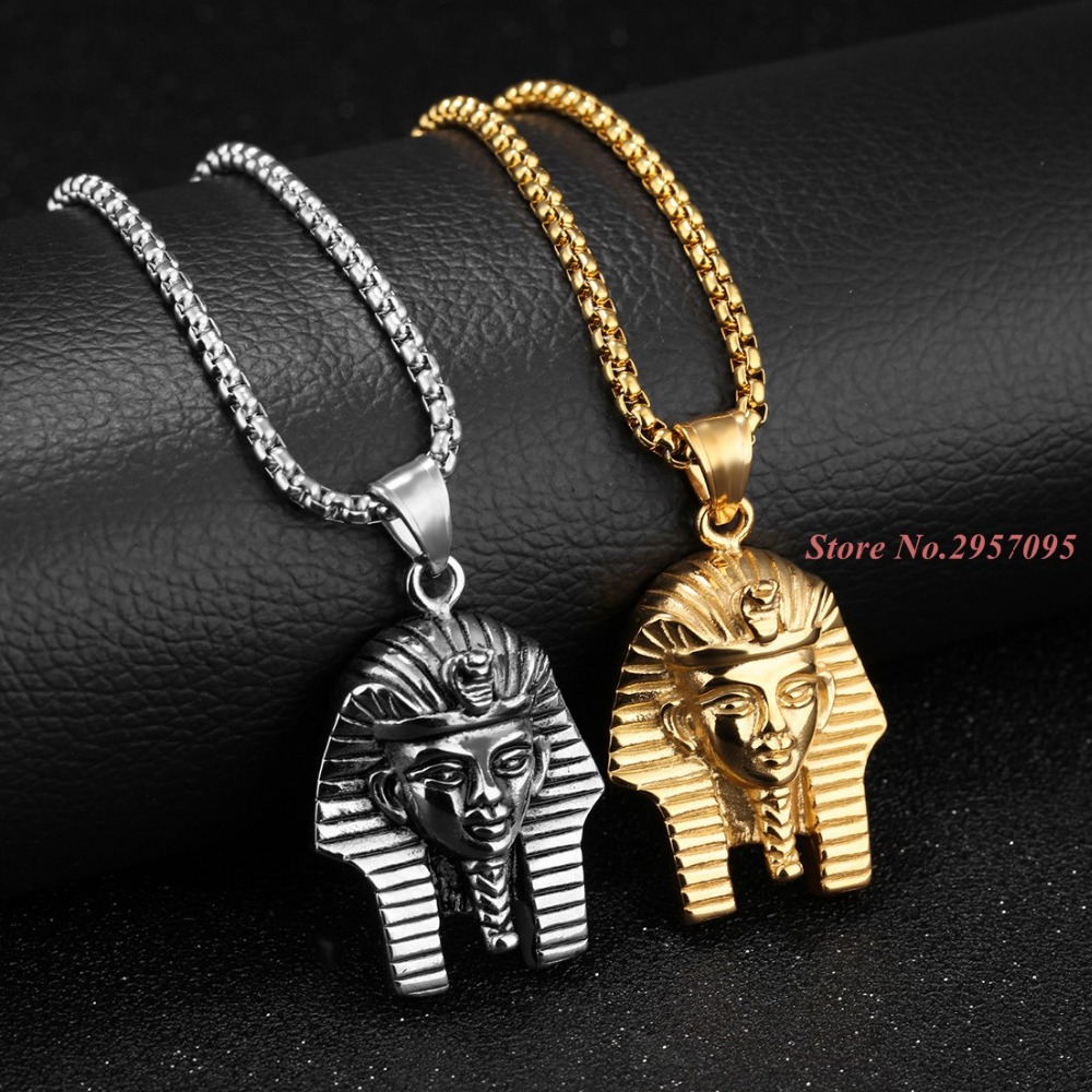 이집트 파라오 빈티지 펜던트, 스테인레스 스틸 골드 컬 - Men'S Accessories Jewelry Egypt 리뷰 및 가격